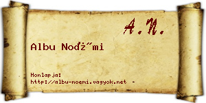Albu Noémi névjegykártya