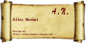 Albu Noémi névjegykártya